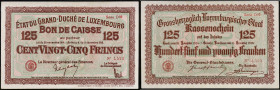 LUXEMBOURG - LUXEMBOURG
125 francs 1918.
P.32.
C’est le second plus haut grade ! Alphabet D10 - numéro 4523, type très rare dans cet état de conservat...