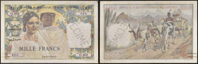 MADAGASCAR - MADAGASCAR
1000 francs type “SPÉCIMEN” ND (1950).
P.48bs.
C’est le second plus haut grade ! Alphabet O.000 - numéro 000, type très rare e...