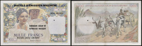 MADAGASCAR - MADAGASCAR
1000 francs - 200 ariary 14-3-1950.
P.54a.
Alphabet A.110 - numéro 053, type recherché et rare dans les états supérieurs de co...