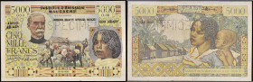 MADAGASCAR - MADAGASCAR
5000 francs - 1000 ariary SPÉCIMEN type “Galliéni” 1950 - ND (1961).
P.55s.
Top Pop : c’est le seul et le plus bel exemplaire ...