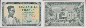 MALI - MALI
5000 francs type “vert et jaune” 22 septembre 1960.
P.5.
Alphabet C29 - numéro 015989, type rare et recherché dans cet état de conservatio...
