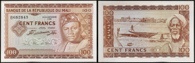MALI - MALI
100 francs 22 septembre 1960.
P.7.
Alphabet B - numéro 682845, avec le portrait du Président Modibo Keita sur le côté droit. À noter, seul...