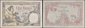 MARTINIQUE - MARTINIQUE
100 francs type “Femme au sceptre” première signature ND (1930).
P.13.
Alphabet X.3 - numéro 243, type rarissime pour ce type ...