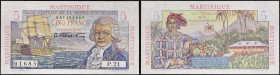 MARTINIQUE - MARTINIQUE
5 francs type "Bougainville" 1946.
P.27.
C'est le second plus bel exemplaire connu ! Alphabet P.21 - numéro 01685.
PMG 67 EPQ ...