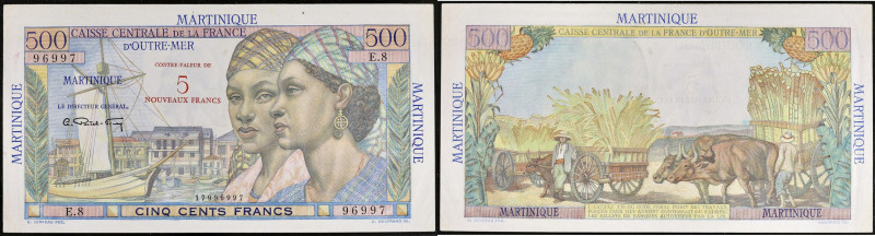 MARTINIQUE - MARTINIQUE
5 nouveaux francs surchargé sur 500 francs type “Pointe-...
