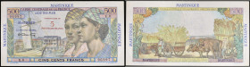 MARTINIQUE - MARTINIQUE
5 nouveaux francs surchargé sur 500 francs type “Pointe-à-Pitre 1960.
P.38.
Alphabet E.8 - numéro 96997, type rare et recherch...