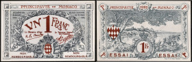 MONACO - MONACO
1 franc type “SPÉCIMEN” 1920.
P.5s.
C’est le second plus haut grade ! Pas d’alphabet, ni de numéro et avec la mention “NON REMBOURSABL...