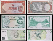MONDE divers - WORLD MIX
Lot (3) - 2 dollars Rhodésie, 10 gulden Antilles néerlandaises et 500 mils Chypre 1979/1986.
P.39a - P.23a - P.42c.
Lot (3) -...