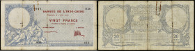 NOUVELLE-CALÉDONIE - NEW CALEDONIA
20 francs - Banque de l'Indo-Chine 2 juin 1925.
P.20.
Top pop : c'est le plus bel exemplaire gradé ! Alphabet H.26 ...