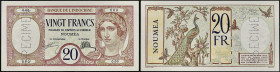 NOUVELLE-CALÉDONIE - NEW CALEDONIA
20 francs type "SPÉCIMEN" - Banque de l’Indochine ND (1929).
P.37as.
C'est le second plus haut grade connu ! Alphab...