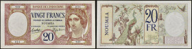 NOUVELLE-CALÉDONIE - NEW CALEDONIA
20 francs - Banque de l’Indochine ND (1929).
P.37b.
Top pop : c'est le plus bel exemplaire gradé ! Alphabet T.57 - ...