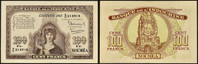 NOUVELLE-CALÉDONIE - NEW CALEDONIA
100 francs type "Émission 1943" - Banque de l'Indochine 1943.
P.46a.
Top pop : c'est le plus bel exemplaire gradé !...