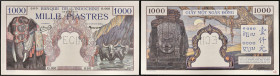 BILLET : INDOCHINE FRANÇAISE - FRENCH INDOCHINA
1000 francs SPÉCIMEN type "éléphant et bufles" - Banque de l'Indochine ND (1951).
P.84s1.
C'est le ...