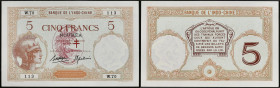 NOUVELLES-HÉBRIDES - NEW HEBRIDES
5 francs type "femme Marianne casquée" - Banque de l'Indo-Chine ND (1941).
P.4b.
C'est le second plus bel exemplaire...