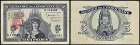 NOUVELLES-HÉBRIDES - NEW HEBRIDES
5 francs type "Minerve" - Banque de l'Indochine ND (1945).
P.5.
Top pop : c'est le plus bel exemplaire gradé ! Alpha...