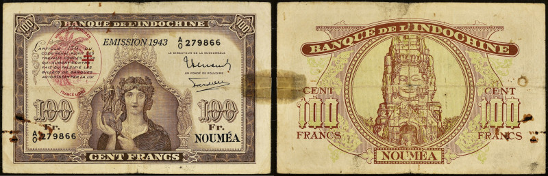 NOUVELLES-HÉBRIDES - NEW HEBRIDES
100 francs type "Minerve" - Banque de l'Indoch...