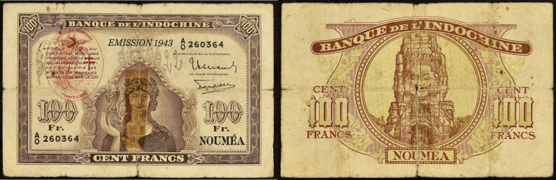 NOUVELLES-HÉBRIDES - NEW HEBRIDES
100 francs type "Minerve" - Banque de l'Indoch...