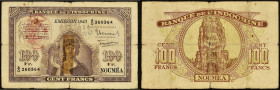 NOUVELLES-HÉBRIDES - NEW HEBRIDES
100 francs type "Minerve" - Banque de l'Indochine 1943.
P.11.
C'est le second plus bel exemplaire gradé ! Alphabet A...