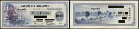 NOUVELLES-HÉBRIDES - NEW HEBRIDES
1000 francs type "bleu avec Émission 1944" - Banque de l'Indochine 1944.
P.13.
Top pop : c'est le seul et le plus be...