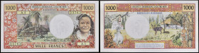 NOUVELLES-HÉBRIDES - NEW HEBRIDES
1000 francs petit numéro ND (1967-71).
P.17.
Top Pop : c’est le plus bel exemplaire gradé ! Alphabet A.1 - numéro 23...