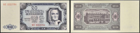 POLOGNE - POLAND
20 zlotych 1948.
P.137.
Alphabet KE - numéro 2222794, type rare et recherché dans tous les états de conservation.
PMG 66 EPQ Gem Unci...