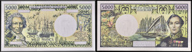 POLYNÉSIE FRANÇAISE, TERRITOIRES FRANÇAIS DU PACIFIQUE - FRENCH POLYNESIA, FRENCH PACIFIC TERRITORIES
5000 francs type "Bougainville" Épreuve recto-ve...