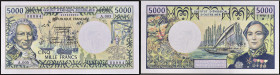 POLYNÉSIE FRANÇAISE, TERRITOIRES FRANÇAIS DU PACIFIQUE - FRENCH POLYNESIA, FRENCH PACIFIC TERRITORIES
5000 francs type “Bougainville” petit numéro 199...