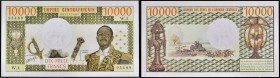 RÉPUBLIQUE CENTRAFRICAINE - CENTRAL AFRICAN REPUBLIC
10000 francs avec le portrait du président Bokassa type “Empire centrafricain” ND (1978).
P.8.
Al...