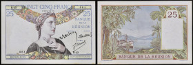 RÉUNION (ÎLE DE LA) - REUNION
25 francs 1944.
P.23.
Alphabet R.42 - numéro 061, type très rare dans cet état de conservation. Certainement l'un des pl...