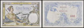 RÉUNION (ÎLE DE LA) - REUNION
100 francs type “Femme au sceptre” ND (1926-44).
P.24.
Top Pop : c’est le plus bel exemplaire gradé ! Alphabet Z.47 - nu...