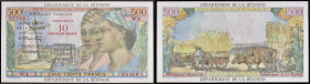 RÉUNION (ÎLE DE LA) - REUNION
10 nouveaux francs surchargé sur 500 francs type "Pointe-à-Pitre” ND (1971).
P.54b.
Alphabet W.1 - numéro 82368, avec un...