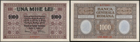 ROUMANIE - ROMANIA
1000 lei type "Occupation allemande WWI" ND (1917).
P.M8.
Alphabet A - numéro 574661, type rare et recherché de la période de la Pr...