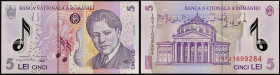 ROUMANIE - ROMANIA
5 lei type “polymère” avec le portrait de George Enescu 2019.
P.118j.
Alphabet et numéro 197J1699284, type rare dans ce grade avec ...