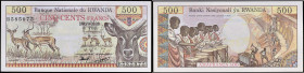 RWANDA - RWANDA
500 francs 1978.
P.13a.
Alphabet B - numéro 585975.
PMG 66 EPQ Gem Uncirculated (2270873-011). 
Qualité exceptionnelle. NEUF.