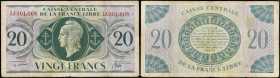 SAINT-PIERRE-ET-MIQUELON - SAINT PIERRE AND MIQUELON
20 francs type “Edmond Dulac” 1943.
P.12.
Alphabet LA - numéro 001,068, type très rare et recherc...