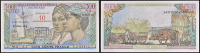 SAINT-PIERRE-ET-MIQUELON - SAINT PIERRE AND MIQUELON
10 nouveaux francs surchargé sur 500 francs type “Pointe-à-Pitre” - alphabet inconnu et unique W....