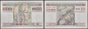 SARRE - SAAR
10 mark “Saar” type “Trésor français” 1947.
P.6 - VF.47.01.
C’est le second plus haut grade ! Alphabet M.1 - numéro 96619, c’est la premi...