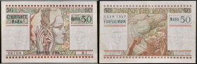 SARRE - SAAR
50 mark “Saar” type “Trésor français” 1947.
P.7 - VF.48.01.
B.1 - numéro 26704, c’est la première série et la 2ème lettre de l’alphabet. ...