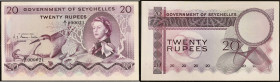 SEYCHELLES - SEYCHELLES
20 rupees avec le portrait de la reine Élisabeth II - petit numéro exceptionnel 1er janvier 1968.
P.16a.
Alphabet A/1 - numéro...