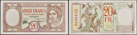 TAHITI - TAHITI
20 francs - Banque de l’Indochine ND (1928).
P.12b.
Alphabet F.23 - numéro 406, type recherché et rare dans cet état de conservation. ...