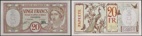 TAHITI - TAHITI
20 francs type “SPÉCIMEN” - Banque de l’Indochine ND (1928).
P.12as.
C’est le second plus haut grade ! Alphabet 0.00 - numéro 000, ave...