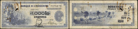TAHITI - TAHITI
1000 francs petit numéro - Banque de l’Indochine ND (1943).
P.18a.
Top Pop : c’est le plus bel exemplaire gradé ! Alphabet C1 - numéro...