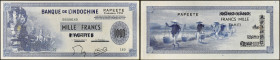 TAHITI - TAHITI
1000 francs surchargé type "Papeete émission 1954" Banque de l'Indochine - impression US 1954.
P.22.
C'est le second plus bel exemplai...