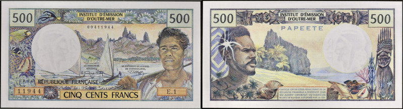 TAHITI - TAHITI
500 francs type “première signature” 1970.
P.25a.
Alphabet E.1 -...