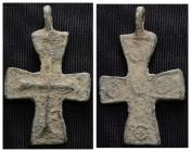 Weight 6,08 gr - Diameter 43 mm. BYZANTINE EMPIRE. BRONZE CROSS.(8th-10th century).Ae. Material : Bronze.