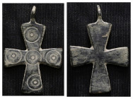 Weight 2,99 gr - Diameter 32 mm. BYZANTINE EMPIRE. BRONZE CROSS.(8th-10th century).Ae. Material : Bronze.