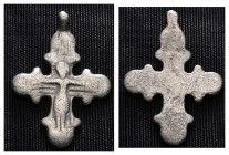 Weight 3,48 gr - Diameter 28 mm. BYZANTINE EMPIRE. SILVER CROSS.(8th-10th century).Ae. Material : SILVER