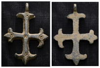 Weight 4,76 gr - Diameter 38 mm. BYZANTINE EMPIRE. BRONZE CROSS.(8th-10th century).Ae. Material : Bronze.