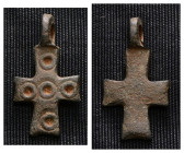 Weight 2,08 gr - Diameter 23 mm. BYZANTINE EMPIRE. BRONZE CROSS.(8th-10th century).Ae. Material : Bronze.