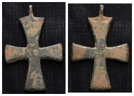 Weight 4,28 gr - Diameter 36 mm. BYZANTINE EMPIRE. BRONZE CROSS.(8th-10th century).Ae. Material : Bronze.